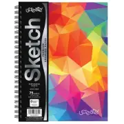Fashion Poly Cover Sketch Book Kaleidoscope Design, 9" x 12", Multi-Color 75 ...