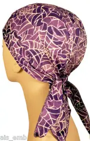 Skull Cap Spider Web Stained Glass Motorcycle Biker Doo Rag Head Wrap Ski Hat