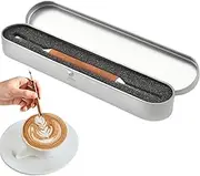 Latte Art Pen - -Ended Espresso Latte Art Pen,Coffee Stencils Pen Tool with Wooden Handle for Cappuccino Latte Espresso Decorating