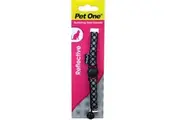 Cat Collar Black Snow Nylon Reflective - 15cm-22.5cm x 10mm (Pet One)