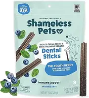 Toothberry Dental Chews for Dogs – Natural Dog Dental Sticks for Fresh Breath, Teeth Cleaning & Removes Tartar, Grain-Free Dog Treats, No Corn or Soy