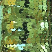 Lime Green Metallic Sequin Trim 6mm 1/4" wide stitched, strung by the yard 15'