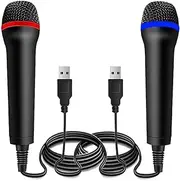 BM 2 Pack Wired USB Microphone for Guitar Hero, Rock Band, Lets Sing - Compatible with Xbox One, Xbox 360, PS2, PS3, PS4, PS5, Switch, Wii, Wii U