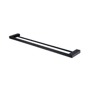 Oliveri 600mm Matte Black Athens Double Towel Rail