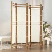 vidaXL Folding 5-Panel Room Divider 200 cm Bamboo and Canvas