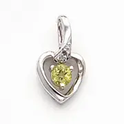 14k WG PE/Dia Pendant