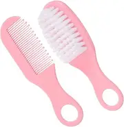 MOLUCKFU 1 Set Massage Comb Babys Boys Hair Brush Couple Figurine Hair Scalp Girl Hair Brush Shampoo Scalp Massager Bath Hair Suits Grooming Comb for Newborn Kit Pink