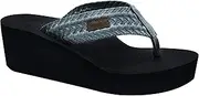 [MALIDA] Womens Wedge Arch Support Flip Flops Cushion Soft Rubber Midsole Platform Thong Sandals with Rubber Sole