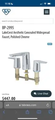 t s brass faucet Bp-2995 Lakecrest 8 Inch Widespread In Polished Chrome 50% Off