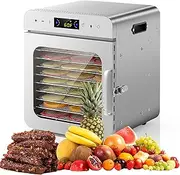 Smart Touch Food Dehydrator Machine, 10/16 Trays Dehydrator Food Dryer Fruit Dryer, Unique Deodorization, 30-90℃ Temp Control & 24 Hours Timer, Jerky Dehydrator for Fruits, Dog Treats, Mushroom