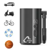 ROCKBROS Mini Electric Bike Air Pump 150PSI 5000mAh Type-C Rechargeable LED Digital Display Portable Lightweight Cycle C