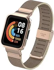 [T-BLUER] Compatible for Redmi Watch 2 Lite Strap,Stainless Steel Metal Replacement Band Bracelet Wristband Accessories for Xiaomi Mi Watch Lite 2 Smart Watch