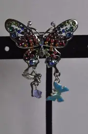 KIRKS FOLLY BUTTERFLY PIN IN SILVER TONE