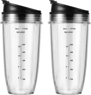 2-Pack 24oz Ninja Blender Cups with Sip & Seal Lid Blender Replacement Parts ...