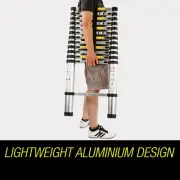 3.8m Telescopic Folding Ladder, Aluminium Alloy, 120kg Capacity, Safety Certi...