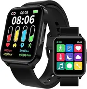 BENIO Smart Watch for Men and Women, 1.69" Fitness Tracker, 24/7Heart Rate/SpO2/Sleep Tracker, Multiple Dials & 23 Sports Modes Fitness Watch, IP67 Waterproof, Compatible with Android iOS (Black)