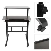 Computer Desk Mobile Laptop Table Height Adjustable Standing Desk with Wheels