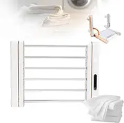 Heated Towel Rail,96W Heated Warmer Rail for Bathroom 90° Foldable,Wall Mounted Electric Towel Rail with Timer and LED Indicator, Electric Towel Radiator Bathroom Rad