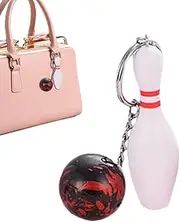 Bowling | Tenpin Ball Key Ring | Mini Bowling Ball Key Ring | Decoration Hanging Ornament | Small Backpack Charm | Sport Themed | For Keys, Bags
