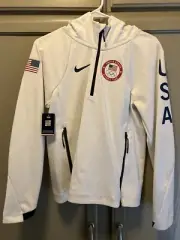 Women's Nike Team USA Olympics Tech Fleece Pullover Hoodie White XS 907626 100