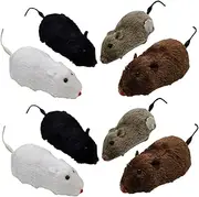 VERDANVERSE 8pcs Wind Up Mouse Cat Interactive Plush Mice for Indoor Cats Fun Chasing to Fitness and Curiosity Lightweight Portable Random Colors Random Color