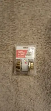 NEW GUARD SECURITY SINGLE CYLINDER Gold Deadbolt Lock 281HDPBFDS