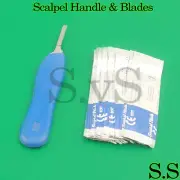 100 Scalpel Blades #20 with #4 plastic scalpel Handle Suitable for Dermaplaning