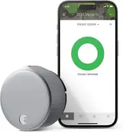 August Home, Silver Wi-Fi Connected Smart Keyless Entry Electronic Door Lock