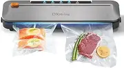 [DXstring] Vacuum Sealer, 75KPa Powerful Vacuum Sealer Machine, Fully Automatic Food Sealer with Starter Kits with 15 Bags, 5-in-1 Food Vacuum Saver for Dry/Wet Food, with Cutter, Easy Clean & Storage