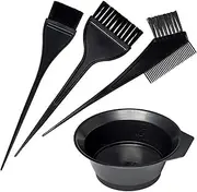Ironing and Dyeing Combs Set of 4 Hair Salon Oil Dye Tools Plastic Baking Bowl Hair Dye Brush Set