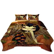 The Owl Fairy Owlyn in Autumn Sitting on Pumpkins Coverlet