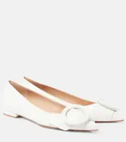 [Gianvito Rossi] Gianvito Rossi Venezia leather ballet flats AU 9 white