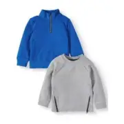 Wonder Nation Toddler Boy Long Sleeve Ottoman T-Shirt and 1/4 Zip Pullover Sweat