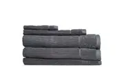 5pc Sheraton Luxury Maison Soho Cotton Bath Face Hand Towel Mat Set Charcoal