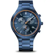 Bering Time Titan Chrono Blue Titanium Case and Strap Men's Watch. 11743-797