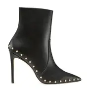 Logo zipper boots 37.5 Black