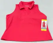 Tretorn Women's Sleeveless Collared Stretch Built-In-Bra Top, Watermelon, Size S