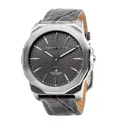 NEW Perry Ellis 46mm Decagon Dark Gray SS 100M WR Mens Watch PEW05005-01 Invicta