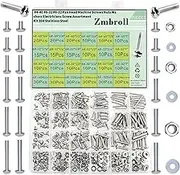 Pan Head Machine Screw #4-40#6-32#8-32 Nuts Bolts Washers Assortment Kit 304 Stainless Steel Electricians Screw,Fully Machine Thread Screws,Phillips Drive Fastener