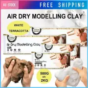 500g/2kg Air Dry Modelling Clay White / Terracotta Non Toxic Craft Art Hardening