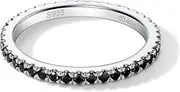 [Ladylike] Moissanite Wedding Band Full Eternity Rings for Women Sterling Silver 18K White Gold Plated Stackable Lab Created Diamond Engagement Anniversary Band Size 4-11
