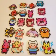 20 Kawaii Cartoon Acrylic Double Sided Clear Flatback Planar Charm Cabochon