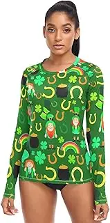 [RPLIFE] Leprechauns Green Women's Long Sleeve Running Top, Womens Shirts with SPF XS-XL