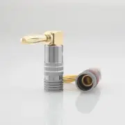 8pcs Right Angle 4mm Banana Plug HIFI Audio Speaker Cable Banana Connector