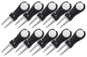 CleverDelights 10 Pack - Switchblade-Style Golf Divot Tool with Magnetic Ball Ma