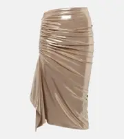 [Maticevski] Maticevski Neroli ruched midi skirt AU 10 gold