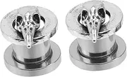[TINEASUR] 2pcs 3d Bird Head Auricle Ears Teardrop Gauge Kit Taper Plugs Studs Hoops Review Tone Wing Loop Pendant Holder Trendy Earrings Ear Accessories Silver Stainless Steel