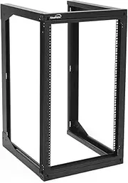 NavePoint 18U Server Rack with Swing Gate - Wall Mount Rack for 19 Inch IT & AV Equipment - Open Frame, Black
