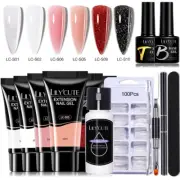 LILYCUTE Extension Gel Nail Set With Drill Machine Finger Extend Mold Manicure