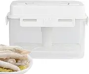 Pickle Storage Container with Strainer - Container | Airtight 4/5L Pickle Keeper, Box with Handle and Lid - Clear Jar, Sauerkraut Fermentation and Storage Container for Kitchen